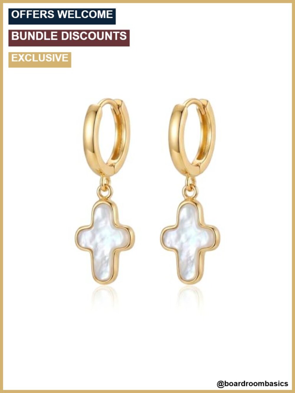 Pearl Cross Earrings Freshwater Baroque Pearl Dangle Drop Hoop Women